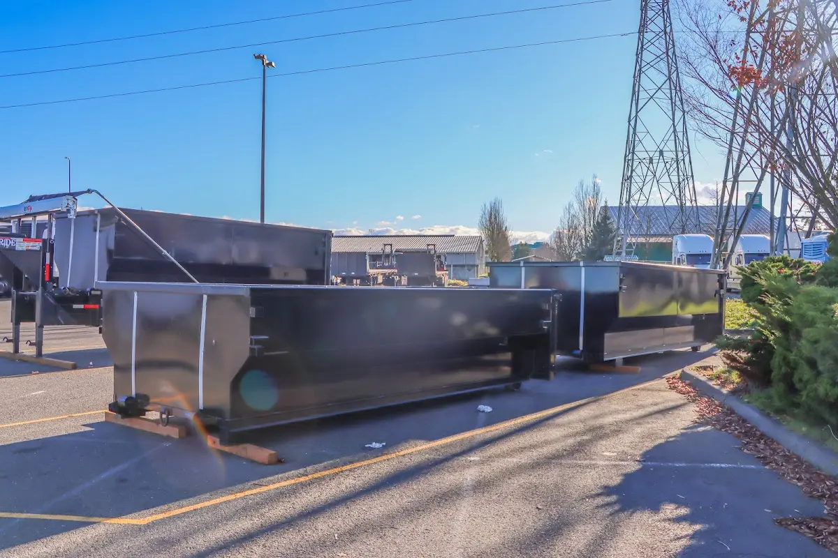 Roll-off dumpster ready for waste disposal at job site for Estate Cleanout Dumpster Rental in South Milwaukee